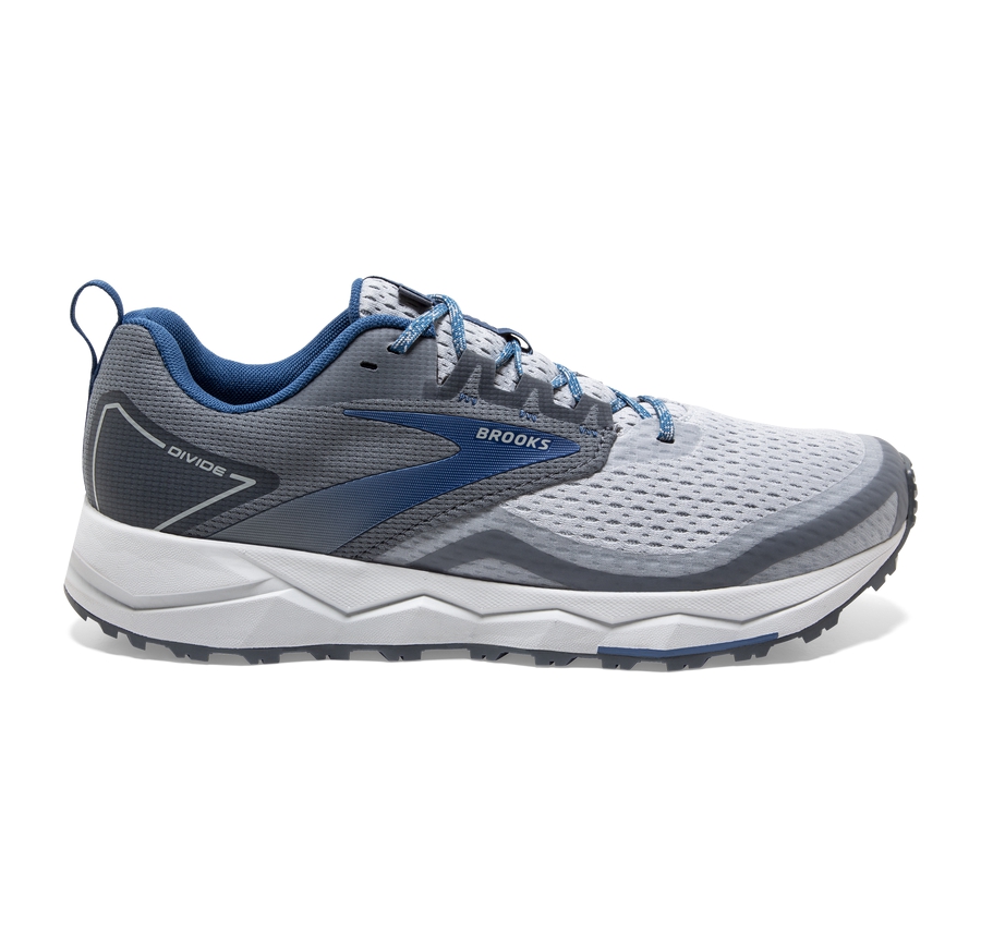 Brooks Mens Trail Running Shoes Nz - Divide 2 Grey/White/Blue ( ANHLS3982 )